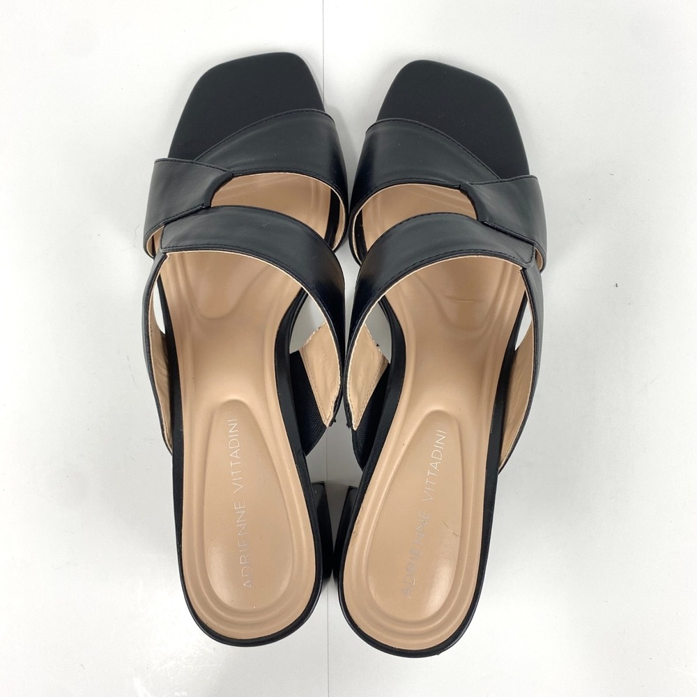 Adrienne Vittadini Sandals Womens 10 M Black Slip On Elegant Dressy LKNU Comfort - Picture 7 of 8